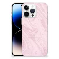 iPhone 14 Pro Max | TPU | Siliconen hoesje | Marble Pink - Origineel Cadeau Vriendin