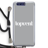 Topvent Grijs Wit: Honor 9 Transparant Hoesje met koord