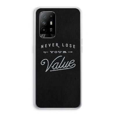 Never lose your value: Oppo A94 5G Transparant Hoesje