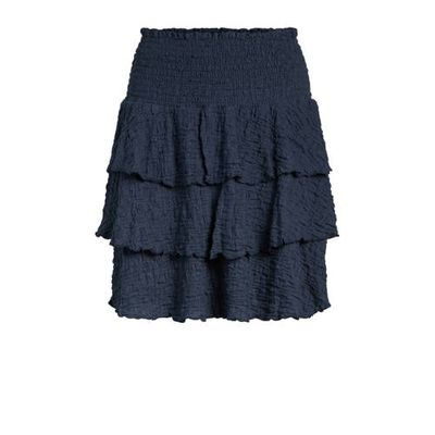 OBJECT strokenrok OBJANNA met textuur donkerblauw OBJECT strokenrok OBJANNA met textuur donkerblauw