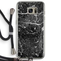 Zwart marmer: Samsung Galaxy S7 Edge Transparant Hoesje met koord