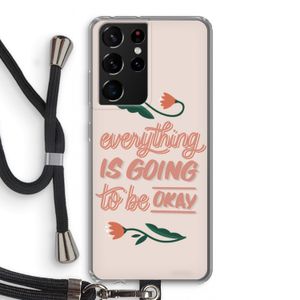 Optimistic flower girl: Samsung Galaxy S21 Ultra Transparant Hoesje met koord