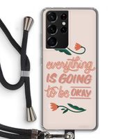 Optimistic flower girl: Samsung Galaxy S21 Ultra Transparant Hoesje met koord