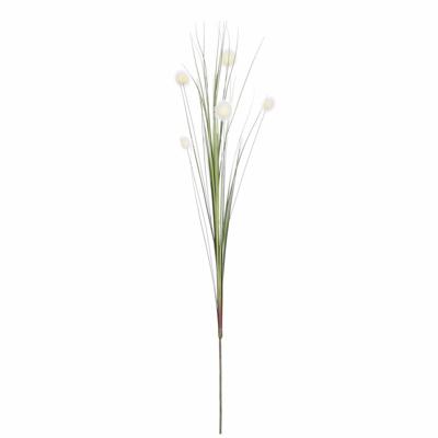 Mica Decorations - Rietgras kunstplant - losse steel/tak - groen/wit - 84 cm - siertakken