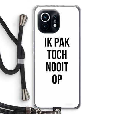 Ik pak nooit op: Xiaomi Mi 11 Transparant Hoesje met koord