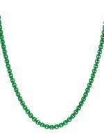 David Yurman collier en or jaune 14ct et acier inoxydable - Vert - thumbnail