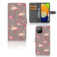 Samsung Galaxy A03 Telefoonhoesje met Pasjes Flamingo