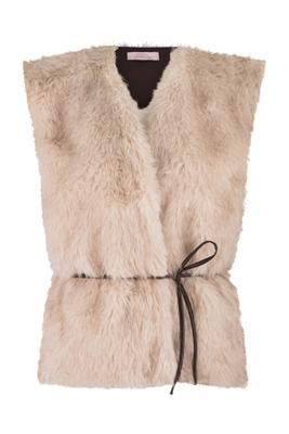 Ivana fur waistcoat - ecru - 13259