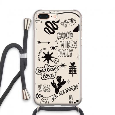 Good vibes: iPhone 7 PLUS Transparant Hoesje met koord