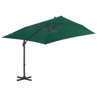 The Living Store Hangende Parasol Groen 300x300x258 cm - UV-beschermend en verstelbaar - thumbnail