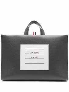 Thom Browne sac cabas à patch logo - Gris