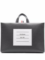 Thom Browne sac cabas à patch logo - Gris - thumbnail