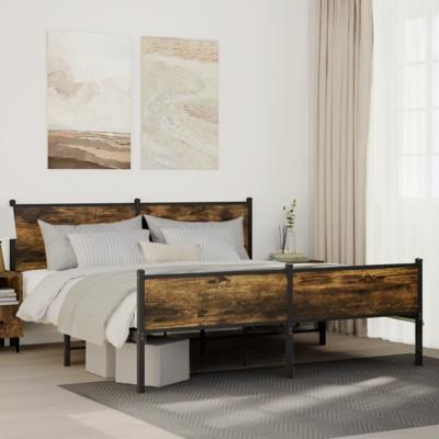 Bedframe zonder matras metaal gerookt eikenkleurig 180x200 cm
