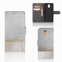 Nokia 3.1 (2018) Book Style Case Wood Concrete - thumbnail