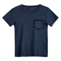 T-shirt van bio-katoen met elastaan, blauw Maat: 122/128 - thumbnail