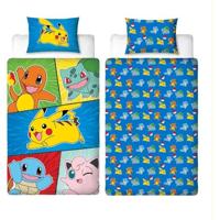 Set letto - POKEMON - Pikachu e Starter 1G V - Microfibra - 1 copripiumino 140 x 200 cm + 1 federa 63 x 63 cm