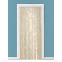Vliegengordijn/deurgordijn - pluche - kattenstaarten - beige - 90 x 220 cm - Insectenwerend