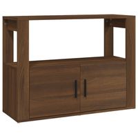 vidaXL Dressoir 80x30x60 cm bewerkt hout bruin eikenkleur - thumbnail