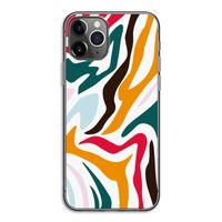 Colored Zebra: iPhone 11 Pro Transparant Hoesje
