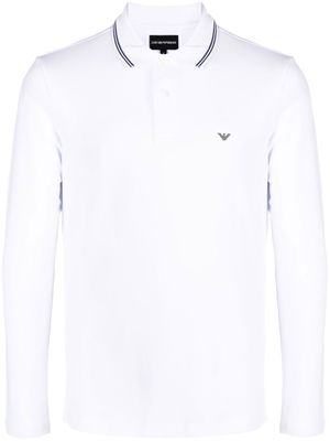 Emporio Armani polo à logo imprimé - Blanc