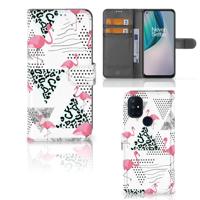 OnePlus Nord N10 | Telefoonhoesje | Met pasjeshouder | Flamingo Triangle