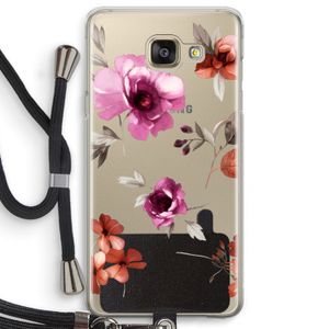 Geschilderde bloemen: Samsung Galaxy A5 (2016) Transparant Hoesje met koord