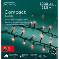 Kerstverlichting - 1000 led lampjes - rood -??2250 cm - twinkel effect - lichtsnoer
