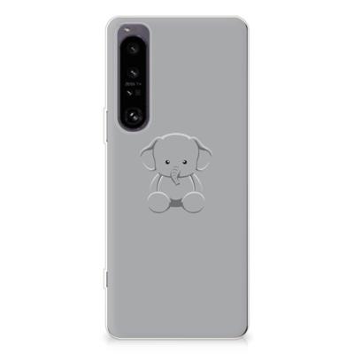 Sony Xperia 1 IV Telefoonhoesje met Naam Grijs Baby Olifant Sony Xperia 1 IV Telefoonhoesje met Naam Grijs Baby Olifant