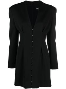 Del Core robe courte à col v - Noir