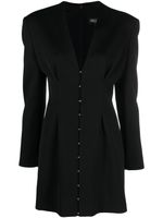 Del Core robe courte à col v - Noir