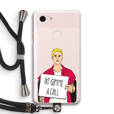 Gimme a call: Pixel 3 XL Transparant Hoesje met koord