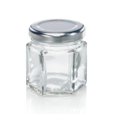 Leifheit 3208 jampot zeshoekig 47 ml glas/zilver
