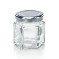 Leifheit 3208 jampot zeshoekig 47 ml glas/zilver
