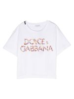 Dolce & Gabbana Kids t-shirt en coton à logo floral imprimé - Blanc - thumbnail