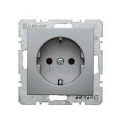 Berker S1 wandcontactdoos met randaarde 1-voudig aluminium