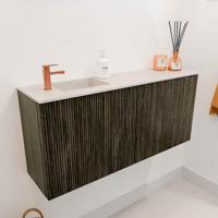 Toiletmeubel Mondiaz Joya Dlux | 90 cm | Meubelkleur Shadow | Faye wastafel Meli Wasbak Links | 1 kraangat