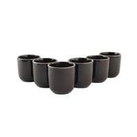 OTIX Espresso Kopjes - Set van 6 - 100 ml - Zonder Oor - Zwart - Aardewerk - thumbnail