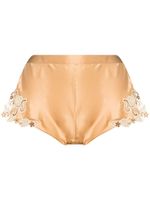La Perla short en soie à broderies - Tons neutres