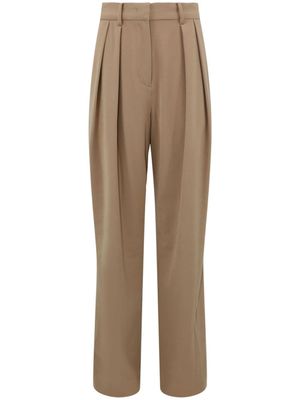 STAUD pantalon ample Luisa à plis - Marron