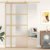VidaXL Schuifdeur 102,5x205 cm mat esg-glas en aluminium goudkleurig VidaXL Schuifdeur 102,5x205 cm mat esg-glas en aluminium goudkleurig