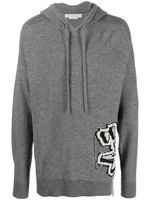 Off-White hoodie en maille intarsia - Gris