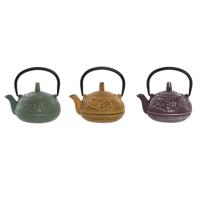 Theepot Home ESPRIT Geel Groen Lila Roestvrij staal Ijzer 300 ml (3 Stuks)