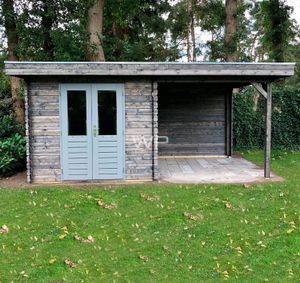 Woodpro Kampen Tuinhuis 500x300 cm 28 mm vuren blank- Plat dak- Onbehandeld vurenhout- Woodpro