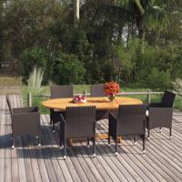 7-delige Tuinset poly rattan bruin