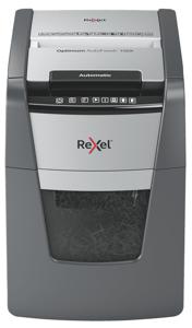 Rexel Optimum AutoFeed+ 100X Papierversnipperaar 100 vellen Cross cut 4 x 28 mm P-4 34 l Ook geschikt voor Paperclips, Nietjes, Creditcards