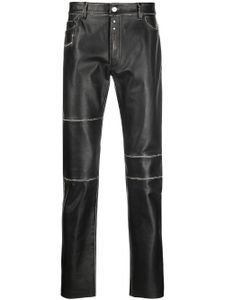 MM6 Maison Margiela pantalon en cuir à empiècements - Noir