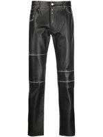 MM6 Maison Margiela pantalon en cuir à empiècements - Noir