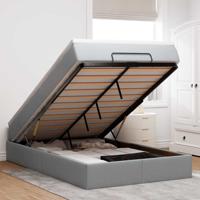 Ottoman bed met matras 120x200cm stof lichtgrijs