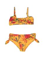 ZIMMERMANN Kids Ginger floral-print tie bikini set - Jaune