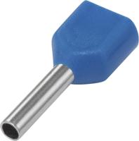 TRU COMPONENTS 1091316 Dubbele adereindhulzen 0.75 mm² Deels geïsoleerd Lichtblauw 100 stuk(s) - thumbnail